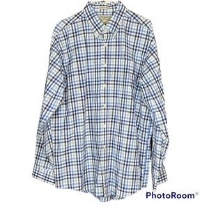 L.L. Bean Plaid Collared Men’s Casual Button Down Size Large Regular